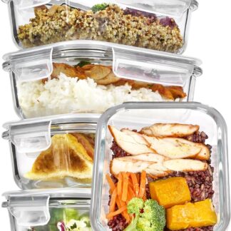 Glass Food Storage Containers (Set of 5)